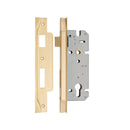 IVER 85Mm Rebated Euro Mortice Lock | 45mm Backset - Brushed Brass