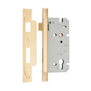 IVER 85Mm Rebated Euro Mortice Lock | 60mm Backset - Brushed Brass