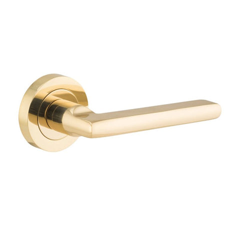 Iver Baltimore Solid Brass Door Lever Handle | Lever Set Only | 7 Finishes - Polished Brass