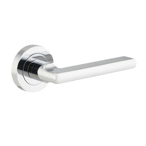 Iver Baltimore Solid Brass Door Lever Handle | Lever Set Only | 7 Finishes - Polished Chrome