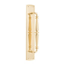 IVER Sarlat Door Pull Handle | 257mm [on Backplate] Pull Handle on Backplate - Polished Brass