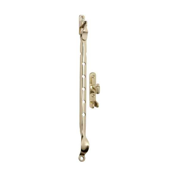 TRADCO CASEMENT STAY SIDEMOUNT POLISHED BRASS 300MM TD1705