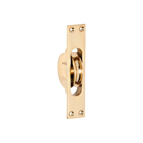 TRADCO SASH PULLEY POLISHED BRASS 25X125MM TD1680 - primehardware