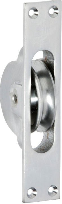 TRADCO SASH PULLEY SATIN CHROME 25X125MM TD1683