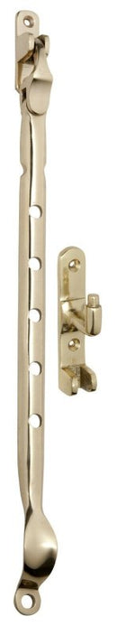 TRADCO CASEMENT STAY SIDEMOUNT POLISHED BRASS 300MM TD1705 - primehardware