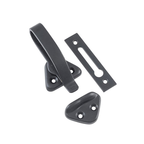 TRADCO HOPPER WINDOW FASTENER MATT BLACK 74X39MM TD9643 - primehardware