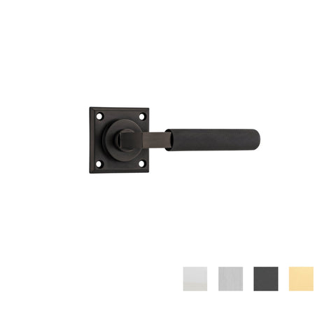 IVER Brunswick Door Lever Handle On Chamfered Square Rose | Passage Lever Set Only | 4 Finishes