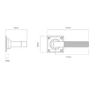 IVER Brunswick Door Lever Handle On Chamfered Square Rose | Passage Lever Set Only | 4 Finishes