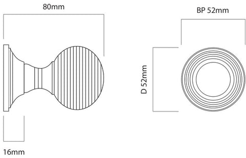 Iver Guildford Door Knob On Round Rose Concealed Fix