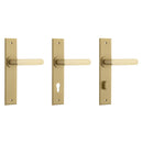 IVER Osaka Door Lever Handle On Chamfered Backplate | Passage Lever Set Only | 6 Finishes