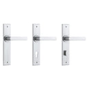 IVER Osaka Door Lever Handle On Chamfered Backplate | Passage Lever Set Only | 6 Finishes