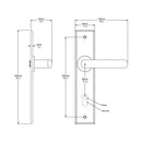 IVER Osaka Door Lever Handle On Chamfered Backplate | Passage Lever Set Only | 6 Finishes