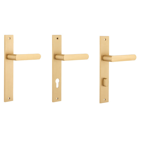 IVER Osaka Door Lever Handle On Rectangular Backplate | Passage Lever Set Only | 6 Finishes