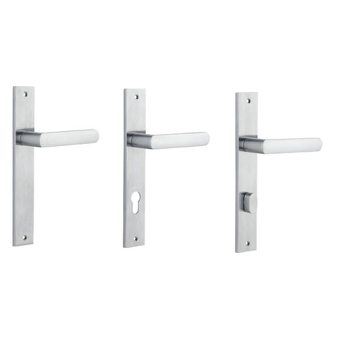 IVER Osaka Door Lever Handle On Rectangular Backplate | Passage Lever Set Only | 6 Finishes