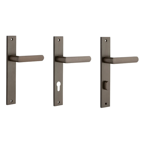 IVER Osaka Door Lever Handle On Rectangular Backplate | Passage Lever Set Only | 6 Finishes