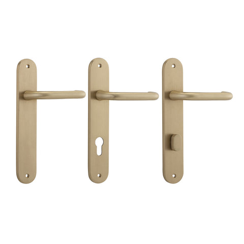 IVER Oslo Door Lever Handle On Oval Backplate | Passage Lever Set Only | 9 Finishes