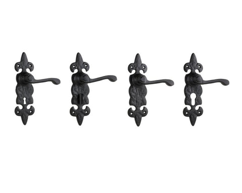 TRADCO STRATFORD LEVER DOOR HANDLE ON BACKPLATE MATT BLACK - CUSTOMISE TO YOUR NEEDS - primehardware