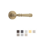 Iver Verona Door Lever Handle On Round Rose Pair - primehardware