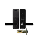Black electronic door lock set with McGraw-Hill logo on a white background