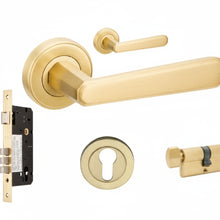 Zanda Vienna Door Lever on Round Rose – Satin Brass