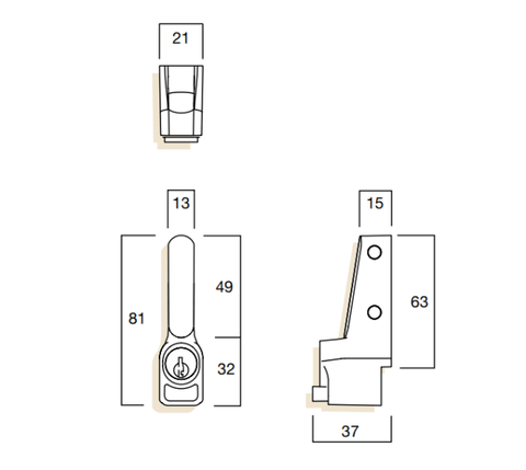 WHITCO W2200112 W2200 PUSH LOCK CYL4 DP Mahogany - primehardware
