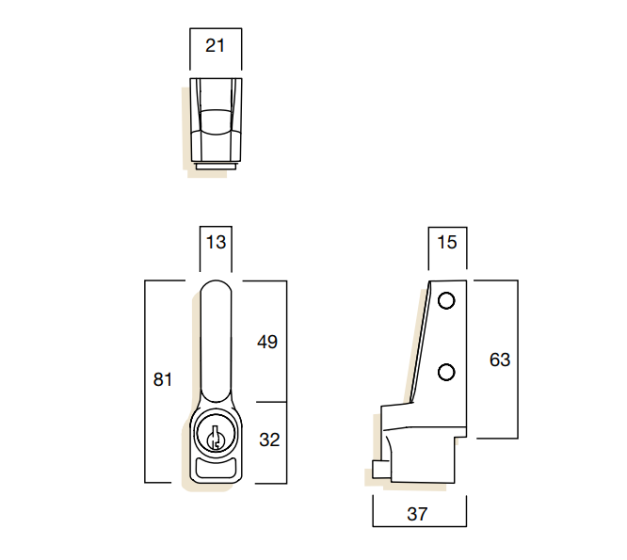 WHITCO W2200416 W2200 PUSH LOCK CYL4 4DP KA White