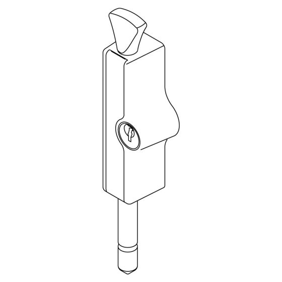 WHITCO W2206111 PATIO BOLT CYL4 DP SHARP SILVER KINETIC PEARL