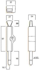 WHITCO W2206817 PATIO BOLT CYL4 TWIN DP KEYED ALIKE Black - primehardware
