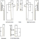WHITCO W227205 SERIES 25 FASTENER LEFT HAND NON LOCKABLE TP Satin Chrome Pearl - primehardware
