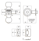 WHITCO W713427NK5KA ENTRANCE SET BALL TP 5PIN KEYED ALIKE (NO KEYS SUPPLIED) Polished Stainless Steel - primehardware
