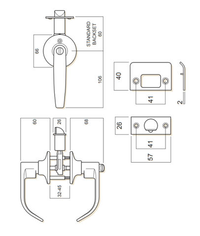 WHITCO W7351055KA ENTRANCE SET BOW TP 5PIN KEYED ALIKE Satin Chrome - primehardware