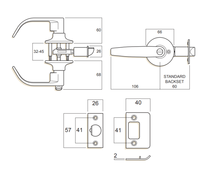 WHITCO W735308MH PRIVACY SET BOW DRIVE IN LATCH TP Chrome Plate - primehardware