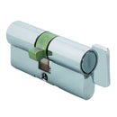 WHITCO W8462006KA EURO CYLINDER & TURN 35/35MM RIGHT HAND FIXED CAM C4 6 PIN 6KA Chrome Plate - primehardware