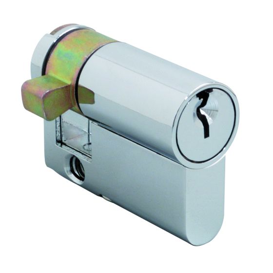 WHITCO W846600 WHITCO EURO SINGLE CYLINDER 45MM RIGHT HAND FIXED CAM C4 6 PIN KD Chrome Plate - primehardware