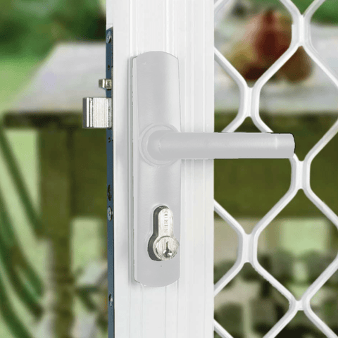 WHITCO W892116 TASMAN MK2 HINGED SECURITY DOOR LOCK NO CYLINDER TP White - primehardware