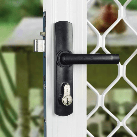 WHITCO W892117 TASMAN MK2 HINGED SECURITY DOOR LOCK NO CYLINDER Black - primehardware