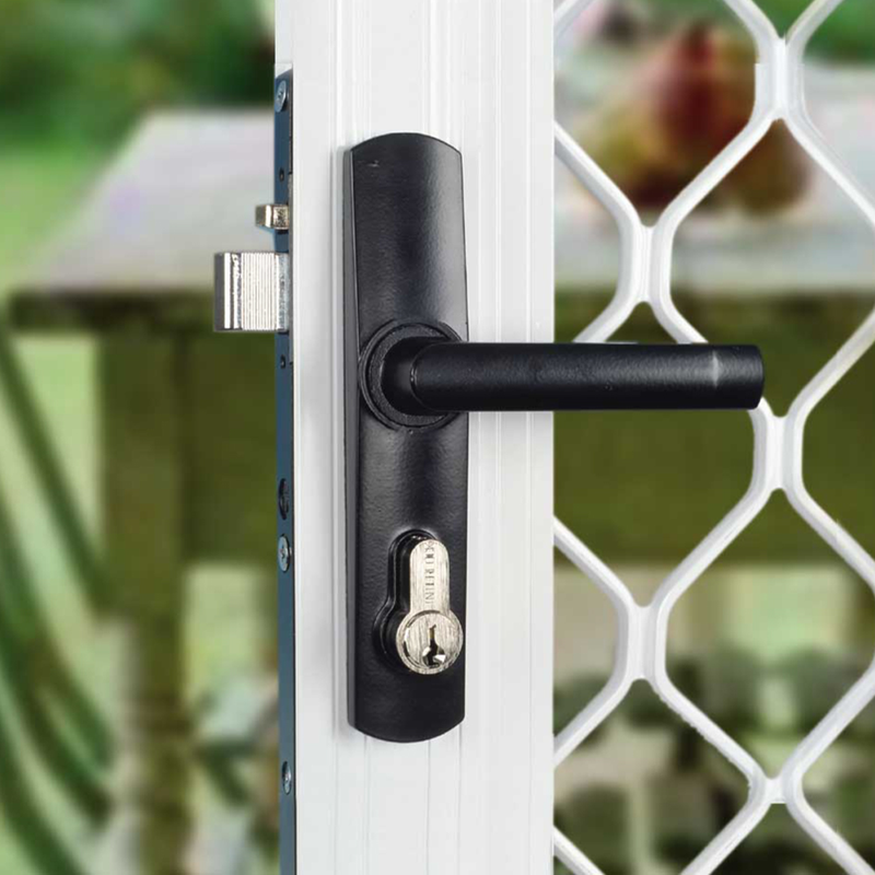 WHITCO W892117 TASMAN MK2 HINGED SECURITY DOOR LOCK NO CYLINDER Black