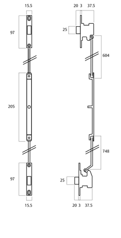 WHITCO W893217 TASMAN MK2 REVERSED 3 POINT LOCK ACCESSORY KI Black - primehardware