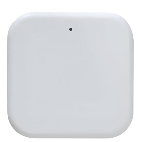 White square device with a small black dot on a white background