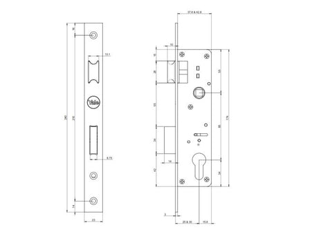Yale 85Mm Pitch Euro Mortice Lock 30Mm Backset Satin - primehardware