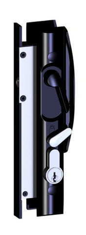 Quattro Sliding Security Door Lock No Cylinder Black - primehardware