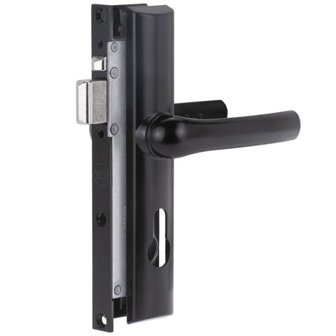Quattro Hinged Security Door Lock No Cylinder Black - primehardware