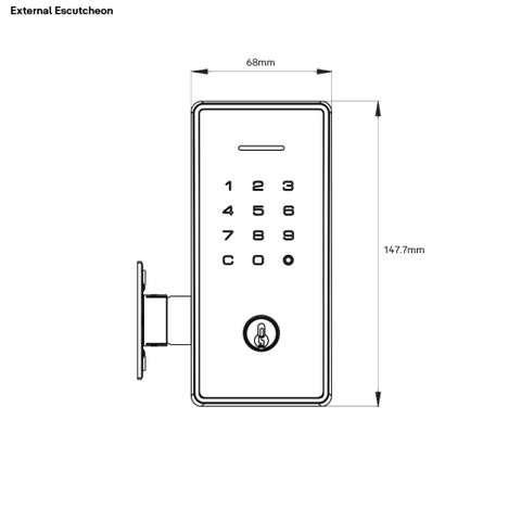 YALE LIBI DIGITAL DEADBOLT KEYED MATT BLACK - primehardware
