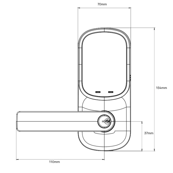 YALE ASSURE KEYED LEVER SATIN CHROME WITH YALE HOME