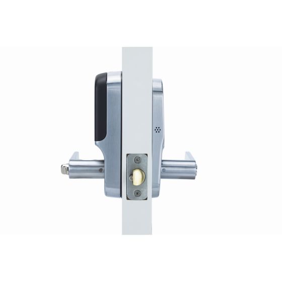 YALE ASSURE KEYED LEVER SATIN CHROME WITH YALE HOME