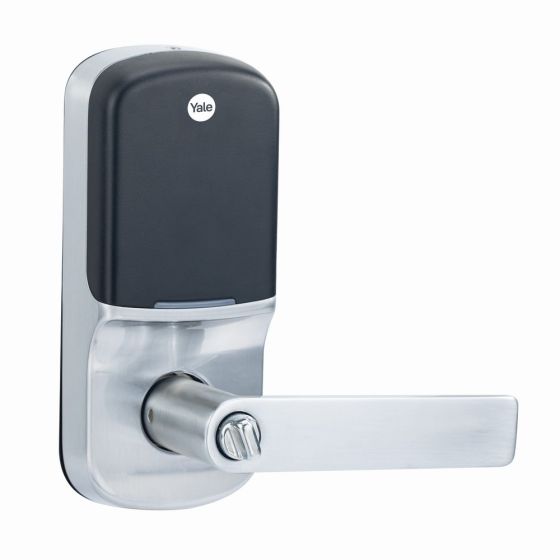 YALE ASSURE KEYED LEVER SATIN CHROME WITH YALE HOME