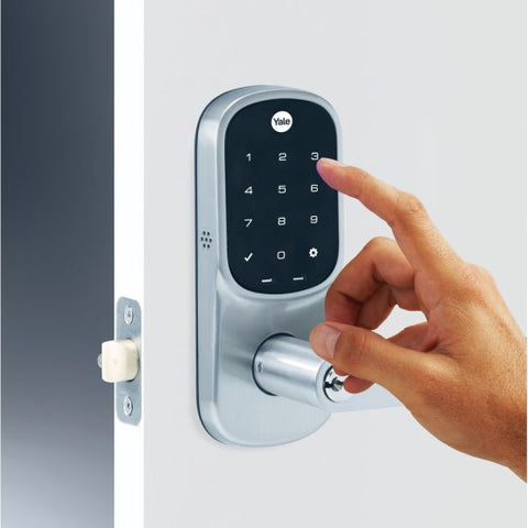 Yale Assure Keyed Lever Satin Chrome With Yale Home - primehardware