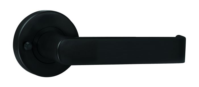 LEVER 1 PRIVACY SET WITH LATCH BLACK Black