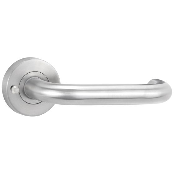 LEVER 2 PRIVACY SET WITH LATCH Satin Stainless