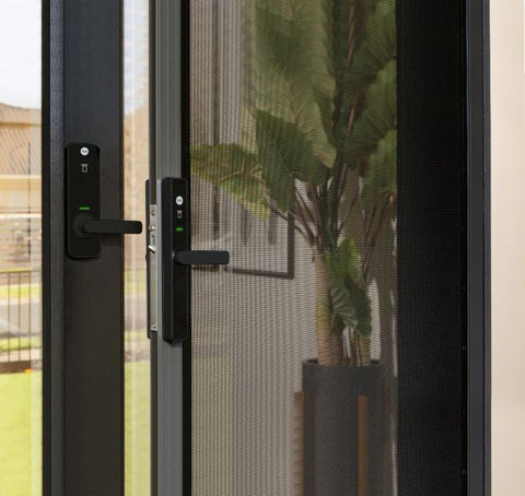 Yale Unity Security Screen Door Lock Matt Black Silver - primehardware
